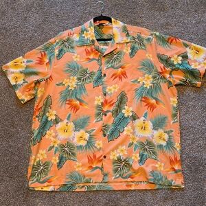 Vibrant Floral Men's Button Down Shirt
